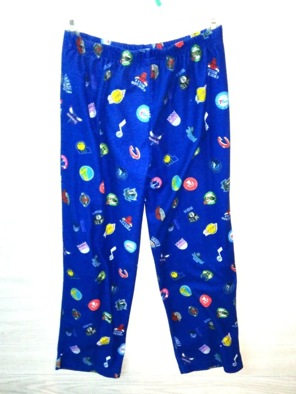 NBA Pajama Pants Boy's Sz L (14-16) Blue Elastic Waist PJ's Sleepwear Ultra Game